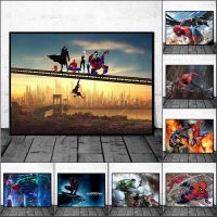 ☇™ Marvel Avengers โปสเตอร์การ์ตูน Superhero Wall Art พิมพ์ภาพวาดผ้าใบสำหรับห้องนั่งเล่นห้องนอน Aesthetic Wall Picture