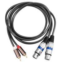 Hifi สายออดิโอ2 Rca ชายเป็น Xlr 3ขาหญิงผสมเครื่องขยายเสียงติดคอนโซล Dual Xlr ถึงดูเอิ้ล Rca Shileded สาย1.5M