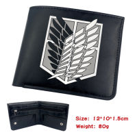 Attack On Titan Men Women Cartoon Wallet Bifold Zipper Trifold Leather Short Money Clip Capacity Popular Fashion Portable Card Case