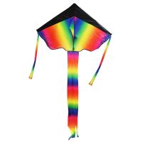 67JC Assemble Kite Large Rainbow Kite Outdoor Wind Flying Toy Gift for Toddlers Outdoor Sports Games Easy Flying Kite Toy