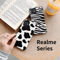 Realme C2 C3 C11 C17 C20 C20A C21 C12 C15 C25 C25s 3 5 5i 6i 7 8 X50 X3 SuperZoom narzo 20 30A Pro V5 XT INS Cow Pattern Zebra Pattern Korean Style Phone Case Anti-fall Soft Protective Cover