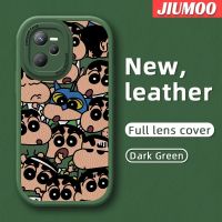 JIUMOO เคสสำหรับ Realme C35 C31 Narzo 50A Prime,เคสเต็มหน้าจอเคสโทรศัพท์มีลายดีไซน์ใหม่บางนุ่มหนังฝาปิดด้านหลังเลนส์เต็มจอเคสป้องกันกล้องกันกระแทก