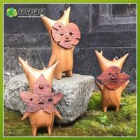 VVFF ของเล่นเด็กงานฝีมือตกแต่งบ้านรูปปั้น Korok รูปปั้นของเล่นหุ่นเชิดทหารรูปแกะสลักไม้ Korok ครอบครัว Korok