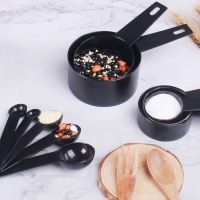 10pcs Black Kitchen Measuring Spoon High Quality Plastic Measuring Scoop Teaspoon Coffee Sugar Scoop Cooking Measuring Cups A