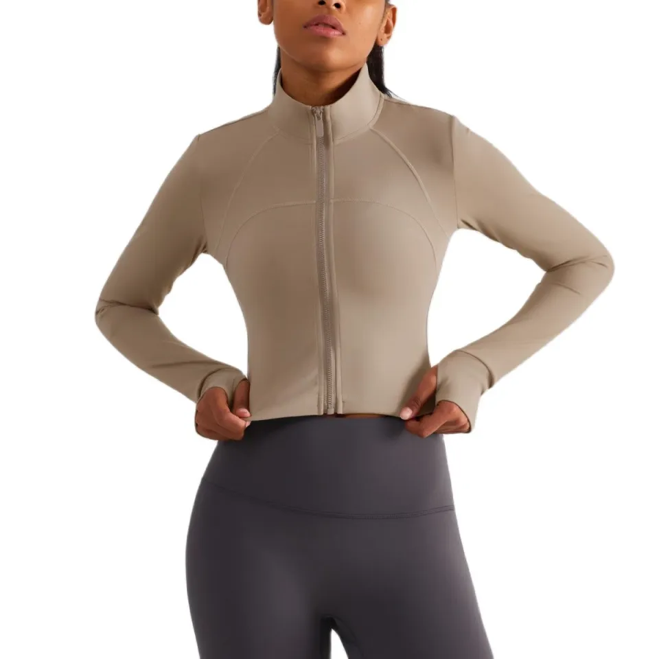 NCLAGEN Yoga Running Jacket Women Zipper Long-sleeved Outdoor Crop Top