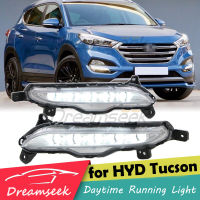 LED DRL ไฟตัดหมอกสำหรับ Hyundai Tucson TL 2016 2017 2018ไฟวิ่งกลางวันไฟเดย์ไลท์ขับรถไฟตัดหมอก CT Type