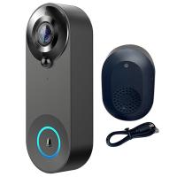 Black Video Doorbell PoE Smart 2K+ Wired PoE Video Intercom with Chime Human Detection Two-Way Audio Works with