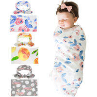 Newborn Baby Blanket Cloth Towels 90*90 Wrap+Girls Hair Accessories Headband