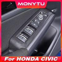 สวิตช์ยกกระจกหน้าต่างรถสำหรับ11th Honda Civic Fe 2022 2023ฝาครอบตกแต่งที่เท้าแขนสติกเกอร์แผงผลิตภัณฑ์แต่งรถ