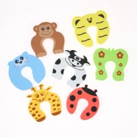 ◑ Baby Safety For Newborn Furniture Protection Card Door Stopper Security Cute Animal Care Child Lock Finger Protector