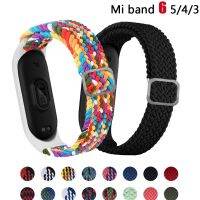 [HOT JUXLLKBKOW 514] สร้อยข้อมือสำหรับ Mi วง6สายยืดหยุ่นปรับไนล่อนถัก Miband4 Miband 5 C Correa สายรัดข้อมือสำหรับ Xiaomi Mi วง4 3 5 6สาย