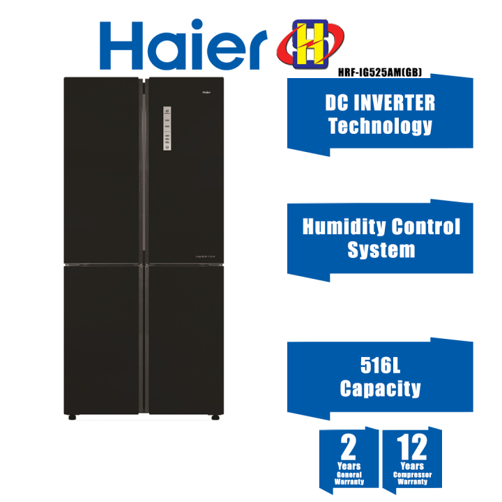 Haier Refrigerator (516L) DC Inverter Technology TABT Dual Sterilization Tempered Glass 4Door