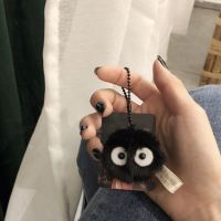 1pc Anime Black Coal Elf Keychain Hair Ball Pendant Cartoon Listing Tide Personality Bag Ornament For Women Cute Key Ring Chain