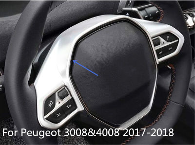 For Peugeot 3008&amp;4008 2017-2018 ABS Chrome Interior Steering Wheel Cover Trim Car Sequin car styling Accessories 1pcs