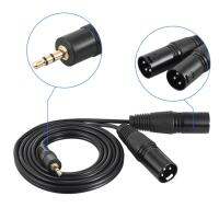 1.5m/ 5ft Audio Cable Cord Dual XLR Male to 3.5mm Male Plug Musical instrument