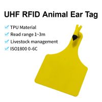 100pcs 860-960Mhz RFID Animal Ear Tag IP67 TPU Material Cattle Ear Tag for Cattle Farm Livestock Management Household Security Systems