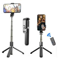 Professional Tripod Selfie Sticker for Mobile Phone Photo Taking Live Broadcast Rotating Bluetooth Remote Control Monopod Stand Camera Remote Controls