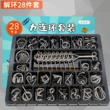 8PCS/Set Materials Metal Puzzle Wire IQ Mind Brain Teaser Puzzles Toy for  Children Adults 