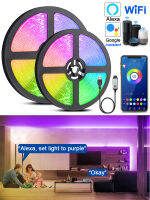 สมาร์ท Wifi LED Light Strip Music Sync RGB 5050 Led เทปสำหรับ Home Party Decor Backlight,เข้ากันได้กับ Alexa Home