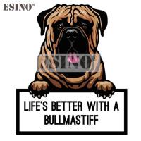 Car Styling Lifes Better with a Bull Mastiff Pet Dog CarCreative PVC Waterproof Sticker Car Whole Body Vinyl Decal Bumper Stickers Decals  Magnets