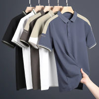 Polo Shirt Mens Short-Sleeved T-Shirt Summer Ice Silk Thin Lapels Half-Sleeved Young Business Casual Fashion Brand Clothes