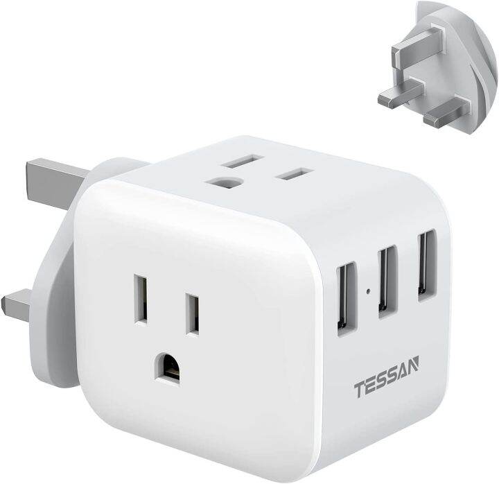 6 in 1 UK/Singapore Travel Plug Travel Adapter, TESSAN Type G Power ...