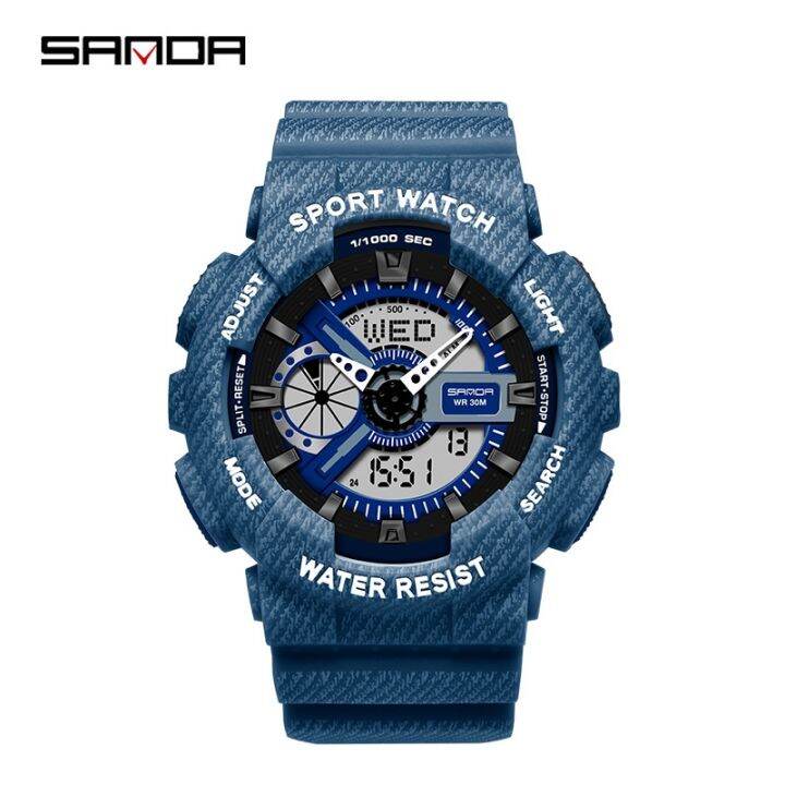 ♔ Sanda girls multi-functional electronic watch boys and girls electronic  watch sports waterproof shockproof AliExpress wholesale watch 