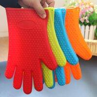 1696 kitchen microwave oven mitts high temperature baking gloves slip-hot heat-proof silicone gloves Potholders  Mitts   Cozies