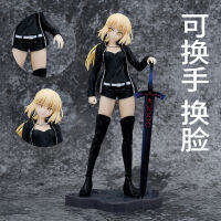 Fate/Stay กระบี่กลางคืนโมเดลตุ๊กตาแอคชั่นสูง23.5Cm การ์ตูนอะนิเมะเสื้อผ้าธรรมดามือโมเดล