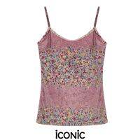 iCONiC PINK CRYSTAL VELVET TOP #6102  เสื้อสายเดี่ยว ผ้ากำมะหยี่ ยืด ปักเลื่อม คริสตัล ด้วยมือ เสื้อแฟชั่น เสื้อผญ เสื้อออกงาน เสื้อปัก