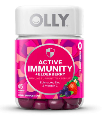 OLLY Gummy Active Immunity + Elderberry วิตามินสำหรับเสริมสร้างภูมิต้านทานที่มาคู่กับผลเบอร์รี่