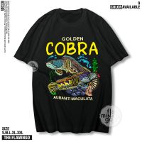 เสื้อยืดวินเทจเสื้อยืด พิมพ์ลาย Channa Auranti Maculata Golden Cobra สไตล์อินโดนีเซีย สําหรับคนรักปลา S-4XL