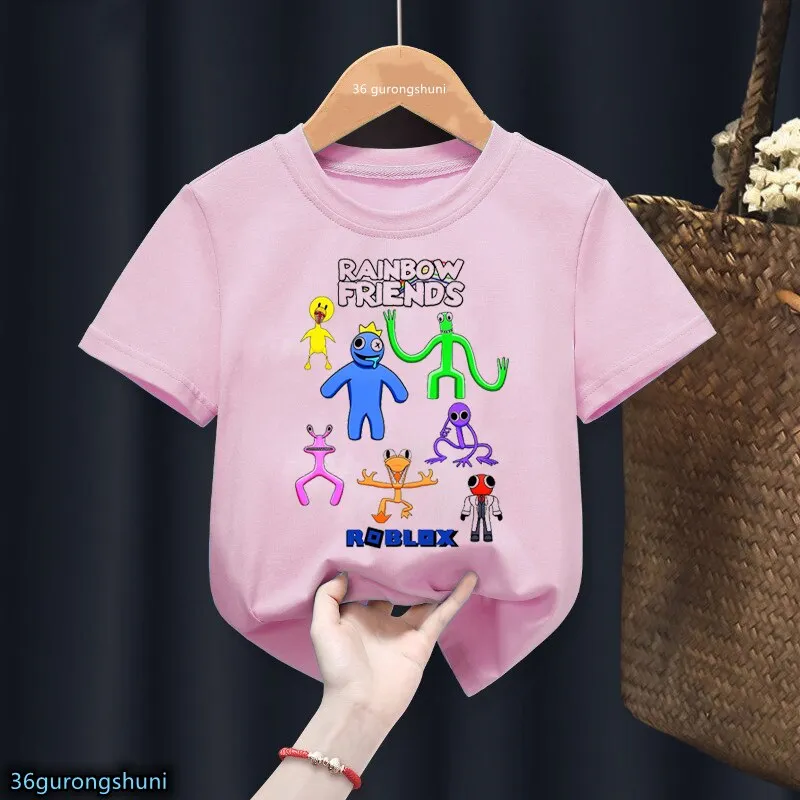 Camisa Camiseta Rainbow Friends Roblox Rosa