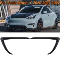 2PCS Fog Light Trim Frame Cover Eyebrow Exterior Decoration Sticker Splitter For Tesla Model Y 2020 2021 2022 Car Accessories