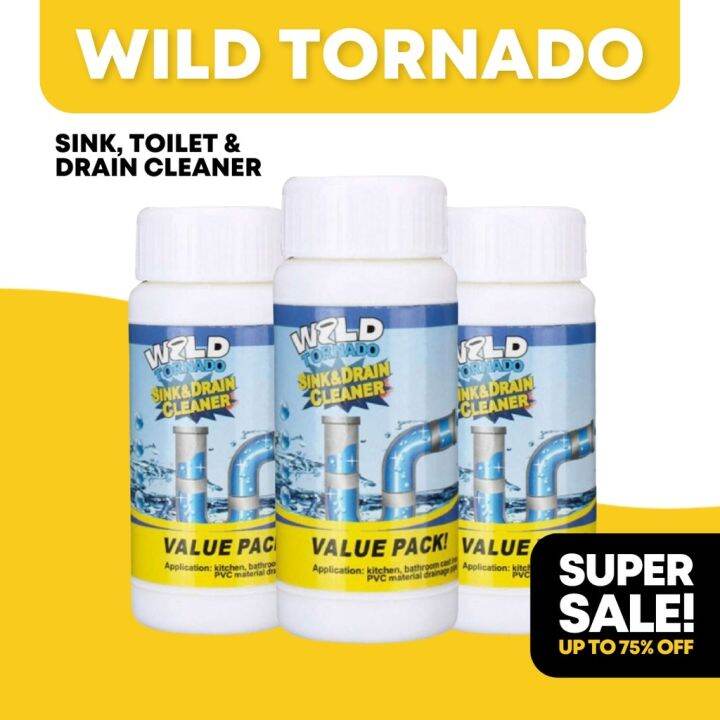 [Spot] Original Wild Tornado Bundles Powerful Sink Toilet and Drain Foaming Cleaner Clog Remover