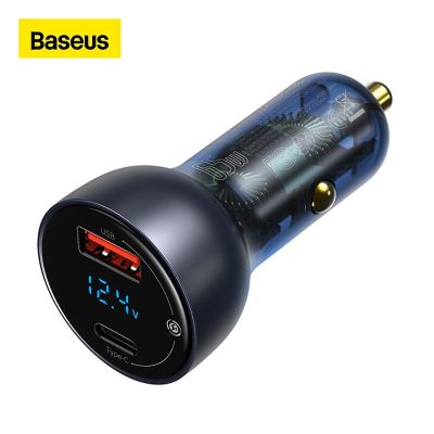 Baseus หัวชาร์จ ชาร์จเร็ว พอร์ต USB 4.0 3.0 แบบคู่ กำลังไฟ 65 วัตต์ สำหรับ Huawei SCP QC4.0 QC3.0 iPhone