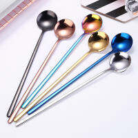 WLJL033ช้อนด้ามวสแตนเลสหยวน Shao สร้างสรรค์เครื่องดื่มเย็นช้อนน้ำแข็งมหวาน Extension20cm บนโต๊ะอาหารสไตล์ญี่ปุ่นน้ำผึ้งช้อนคน Bing Shao Senduk keluli tahan กะรัต