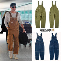 ? ซีรีส์ญี่ปุ่นและเกาหลี Kahart carhartt กางเกงเอี๊ยมชายหญิงคู่สายเดี่ยวชุดหลวมฤดูใบไม้ผลิและฤดูใบไม้ร่วงกางเกงยีนส์ทรงตรงทรงหลวม