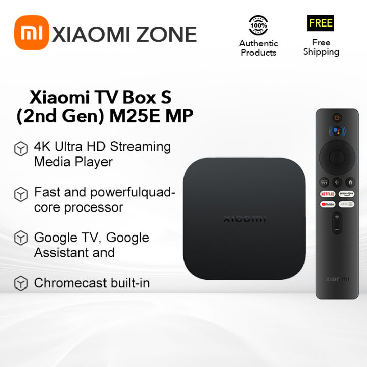 Xiaomi Mi Box S 2nd Gen 4K Ultra HD 2GB/ 8GB Media Player For Android TV -  Black