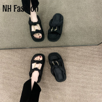 NH Fashion ้องเท้าผูหญิง รองเท้าแตะลิ่ม รองเท้าแตะเสริมส้นผู้หญิง ลีลา สะดวก นุ่ม ความยืดหยุ่นที่ดี FDL239303P 39Z230925