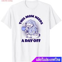 COD HOT PDmake the running Garfieldเสื้อยืดลำลอง Garfield Mothers Day This Mom Needs A Day Off Coffee Time T-Shirt Garfield