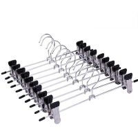 ไม้หนีบกระโปรง/ไม้แขวนหนีบกางเกง/ไม้หนีบผ้า 10ชิ้น Stainless Steel Pants Racks kujiru