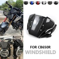 สำหรับฮอนด้า CB650R 2019 2020 2021 CB 650R CB 650 R กระจกรถจักรยานยนต์กระจกบังลมหน้าจอด้านหน้าอุปกรณ์เสริมที่เบนทางลม