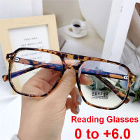 2021 New Fashion Vintage Oversized Reading Glasses Unisex Anti Blue Rays Leoaprd Square Eyeglasses Antifatigue Computer Eyewear