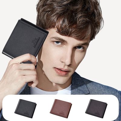 【YF】◊﹉  Fashion Leather Wallet Men Luxury Coin Purse Business Card Holder Clutch Male Handbags Tote