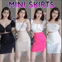 #YN11001?Mini Skirts?กระโปรงทรงเอ เอวสูง ผ่าหน้า กระโปรงเอวสูง กระโปรงเว้าขา