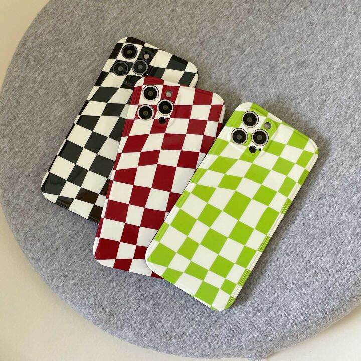 สินค้าใหม่ในสต็อก-3สีตาราง-l-attice-โทรศัพท์-case-soft-สำหรับ-iphone-12-11-14-13-pro-max-8-7พลัส-xr-x-xs-12proo-8บวกซิลิโคนปก-f-undas-c-oque