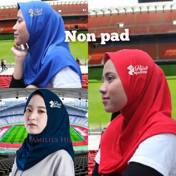 Hijab Sport NON Pad Kerudung Olahraga Jilbab Voly Senam Bulu Tangkis ...