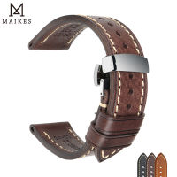 Top Quality Leather Watchband Brown Real Italian Calfskin Watch Band 18-26mm with Solid Automatic Butterfly Buckle Watch Straps