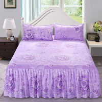 Fashion Purple Bedding 1pc Bed Skirt Dust-proof Antifouling Non-slip Bedspread Home Bed Sheet ( No Include Pillowcase ) F0011